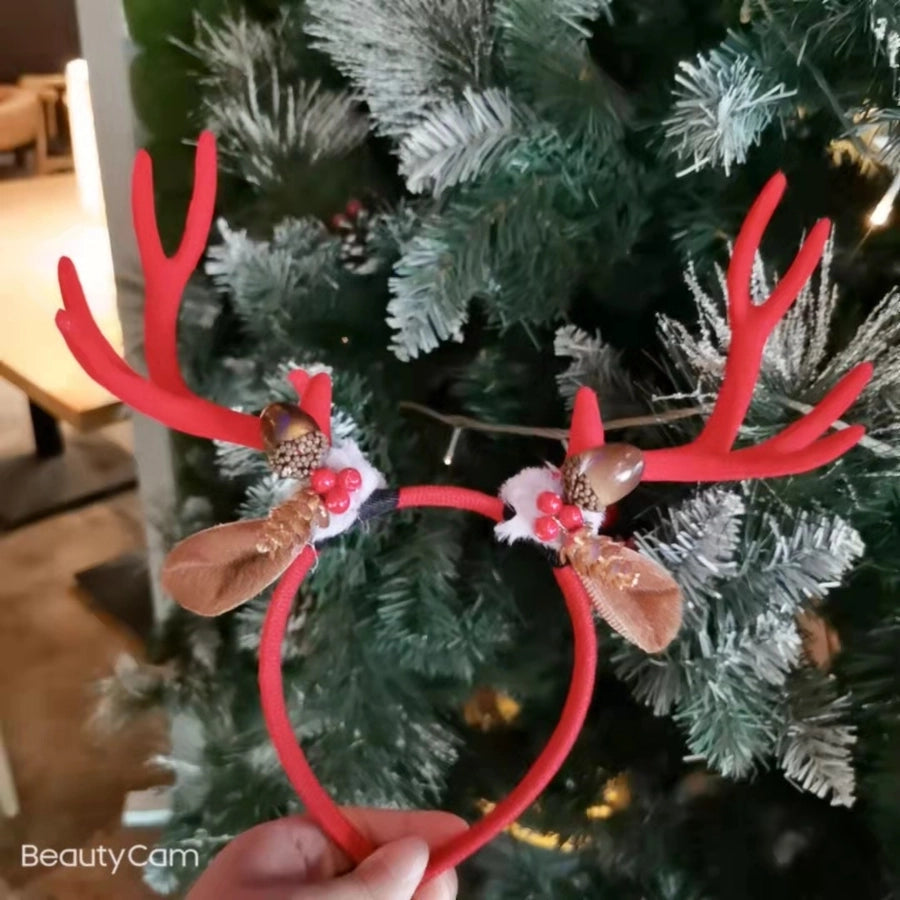 Internet Celebrity  Christmas Girl Heart Christmas Hair Band Cute Elk Horn Hair Accessories Pressure Hair Band