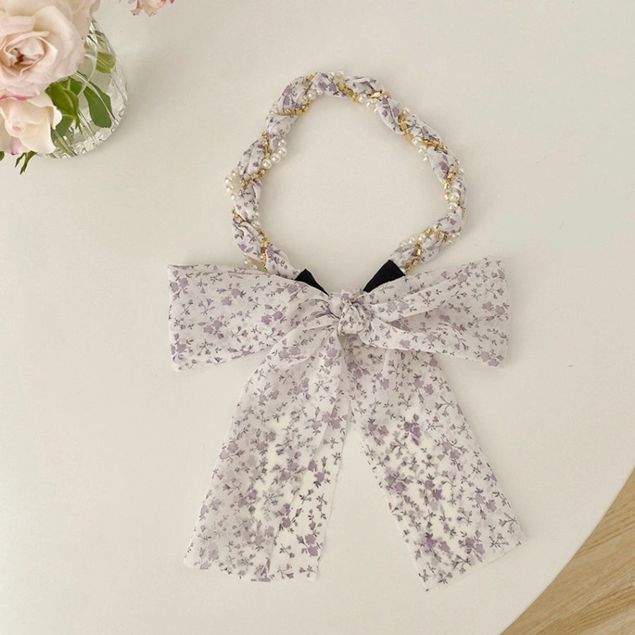fairy style basic modern style ditsy floral bow knot synthetic yarn hair band