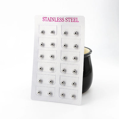 12 pairs Casual Simple Style Classic Style Round Plating 304 Stainless Steel Gold Plated Ear Studs
