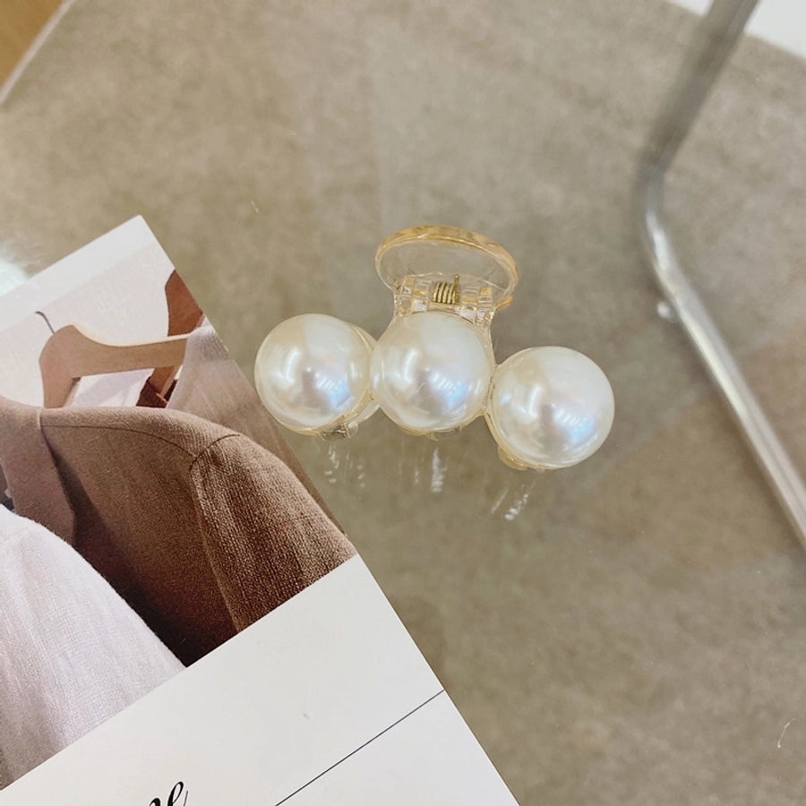 korean fashion style pearl hairpin big hair grabbing clip plate hair ponytail small hair claw
