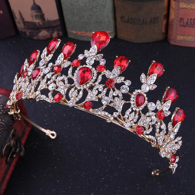 elegant water droplets alloy inlay zircon crown
