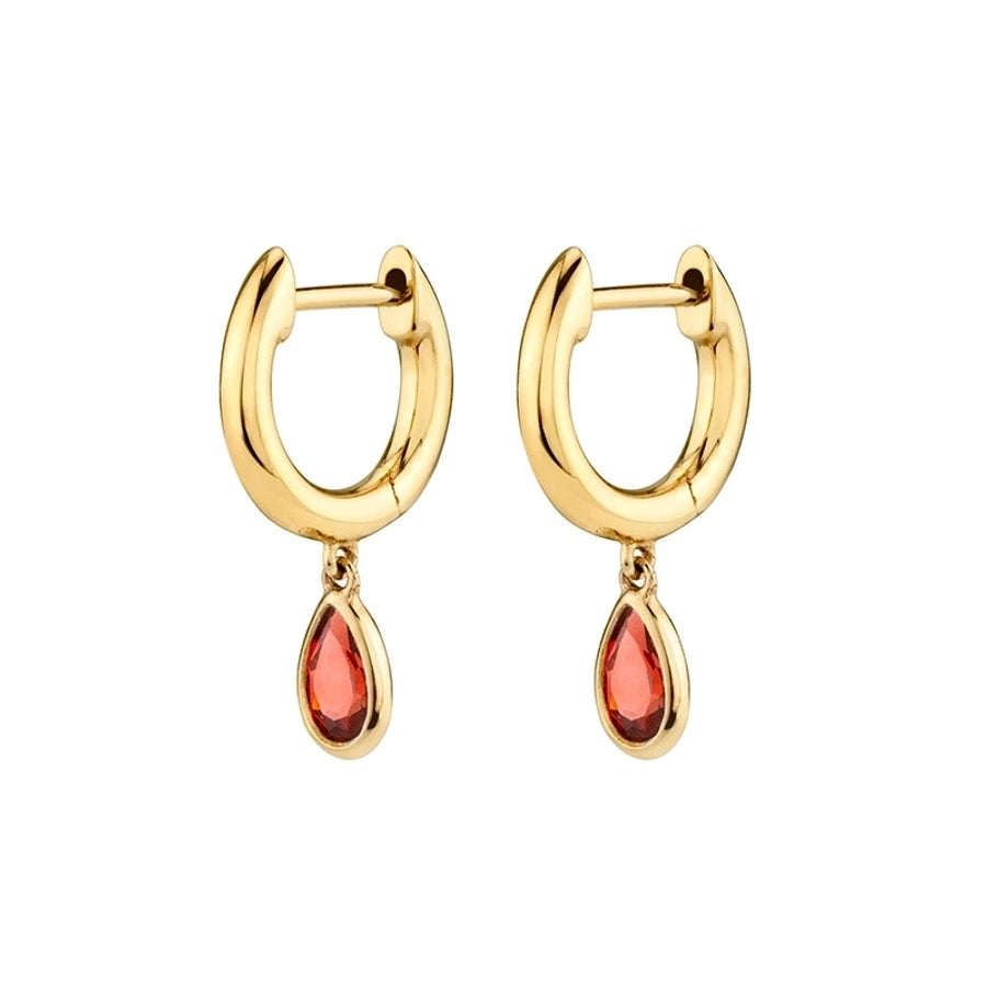 1 Pair IG Style Water Droplets Inlay Copper Zircon Gold Plated Drop Earrings