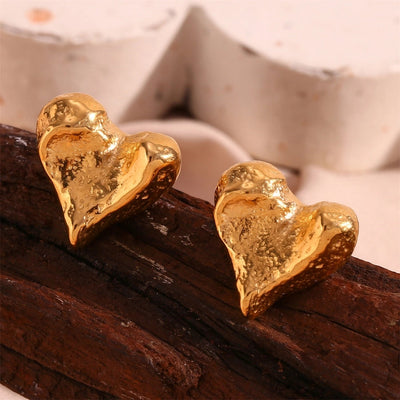 1 Pair Elegant Heart Shape 304 Stainless Steel Ear Studs