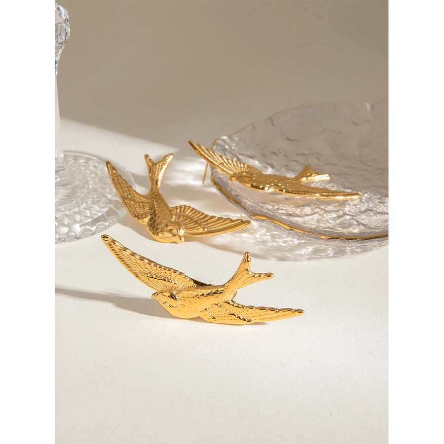 1 Piece 1 Pair Classic Style Swallow 304 Stainless Steel Ear Studs