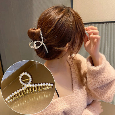 fashion flower metal plating artificial rhinestones hair claws 1 piece