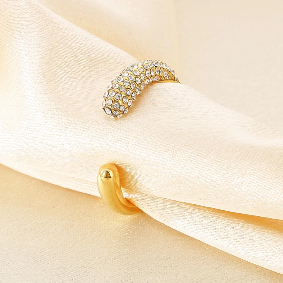 Jewelry Vintage Style C Shape 304 Stainless Steel 18K Gold Plated Open Rings