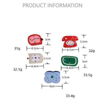 New Personalized Creative Acetate Alarm Clock Phone Shark Clip Back Head Updo Hair Claw Simple All-Match Hair Accessories