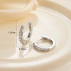 1 Pair Classic Style C Shape U Shape Geometric Inlay Copper Zircon Hoop Earrings