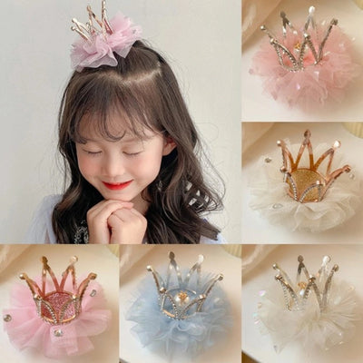 fashion crown gauze epoxy inlay rhinestones hair clip hair band 1 piece