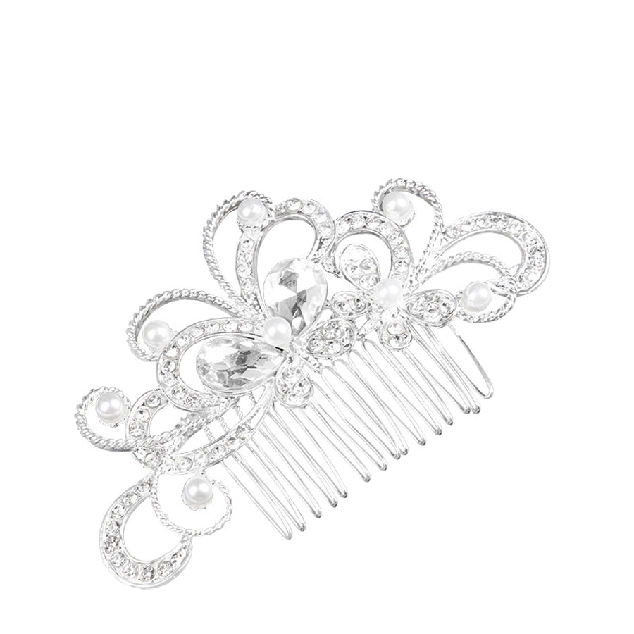 Alloy white rhinestone hair comb clip International station Hot Pearl Flower  bridal headdress hair accessories bridal accessories