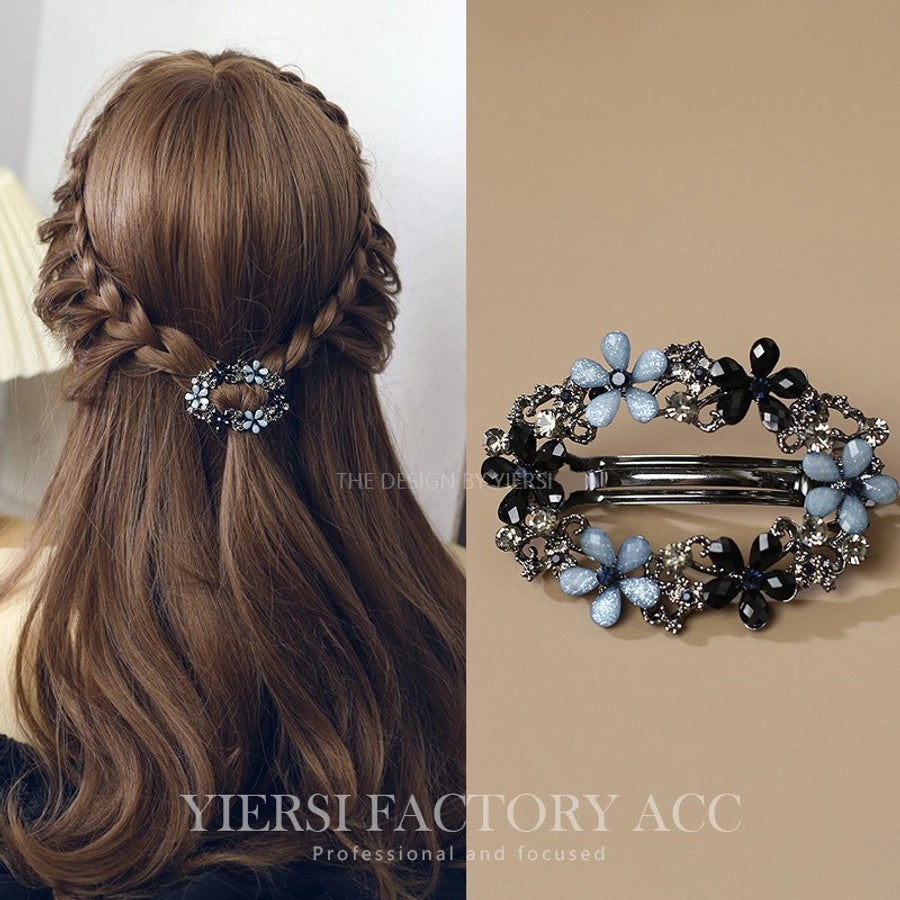 elegant flower rhinestone handmade diamond hair clip