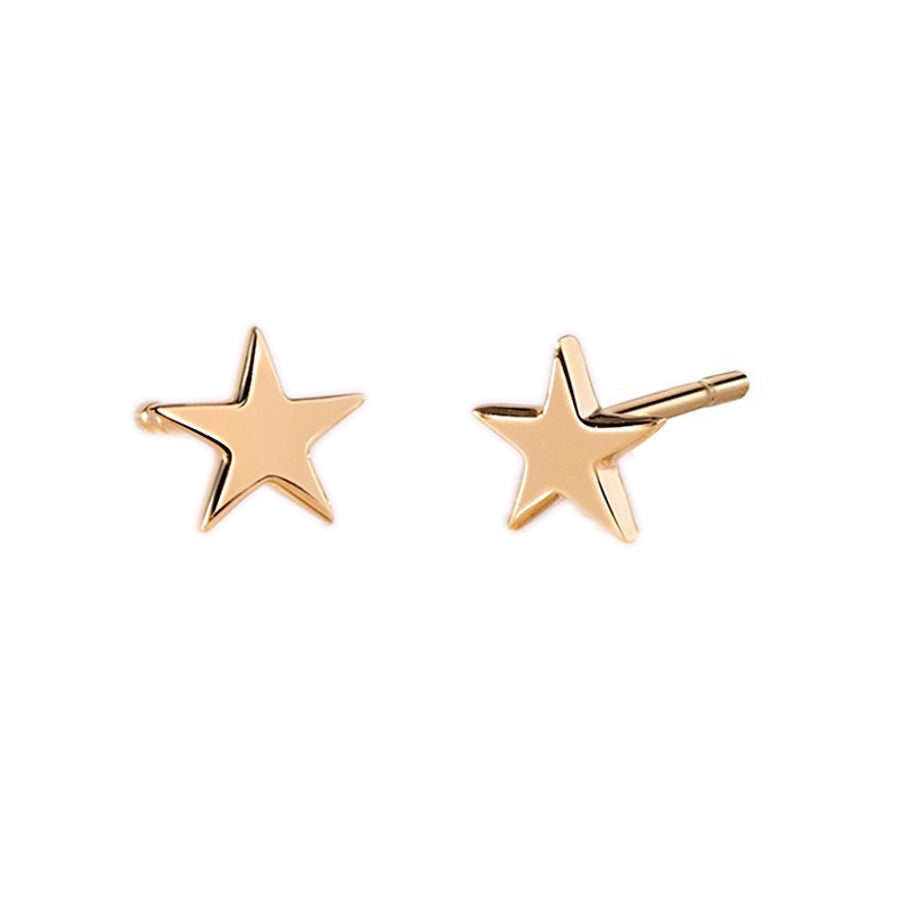 1 Pair IG Style Star Chain Inlay Copper Zircon Gold Plated Ear Studs