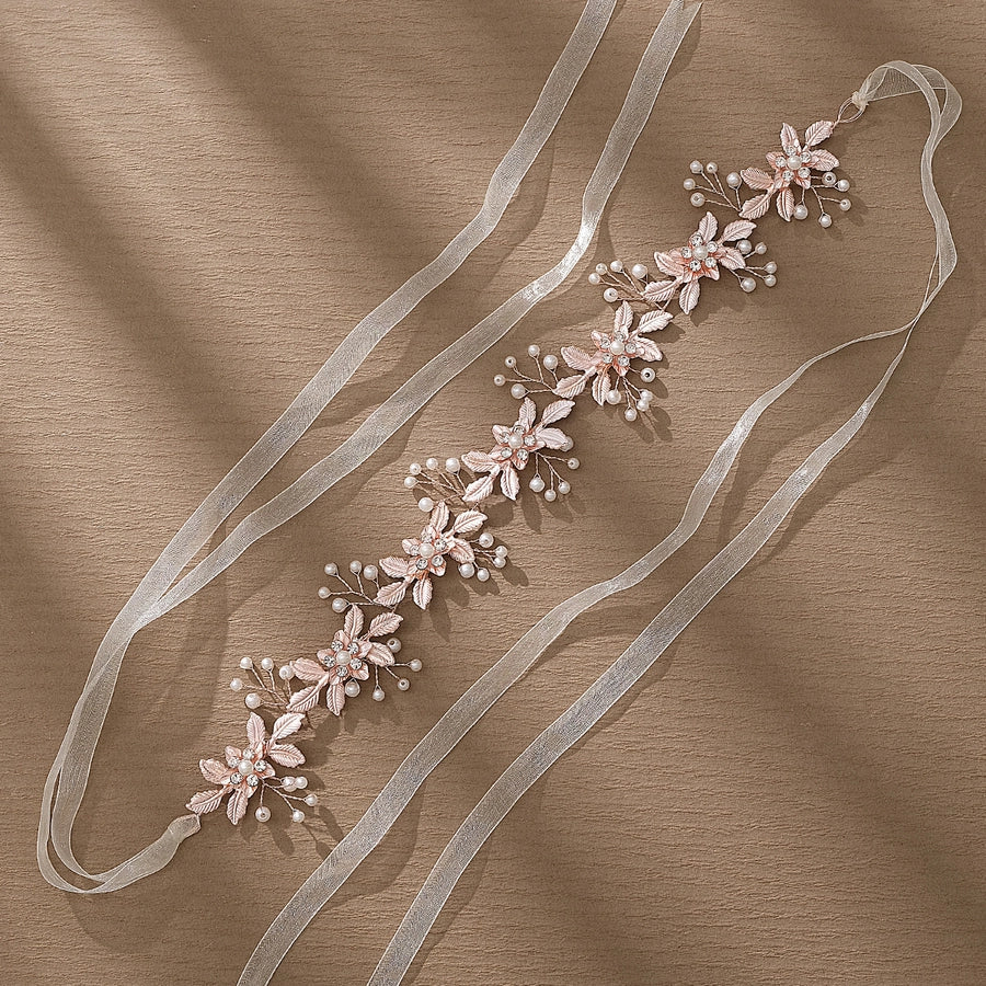 retro flower alloy hair band