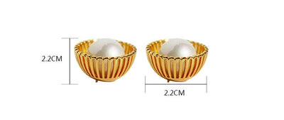 1 Pair Elegant Vintage Style Luxurious Geometric Brass 24K Gold Plated Ear Studs