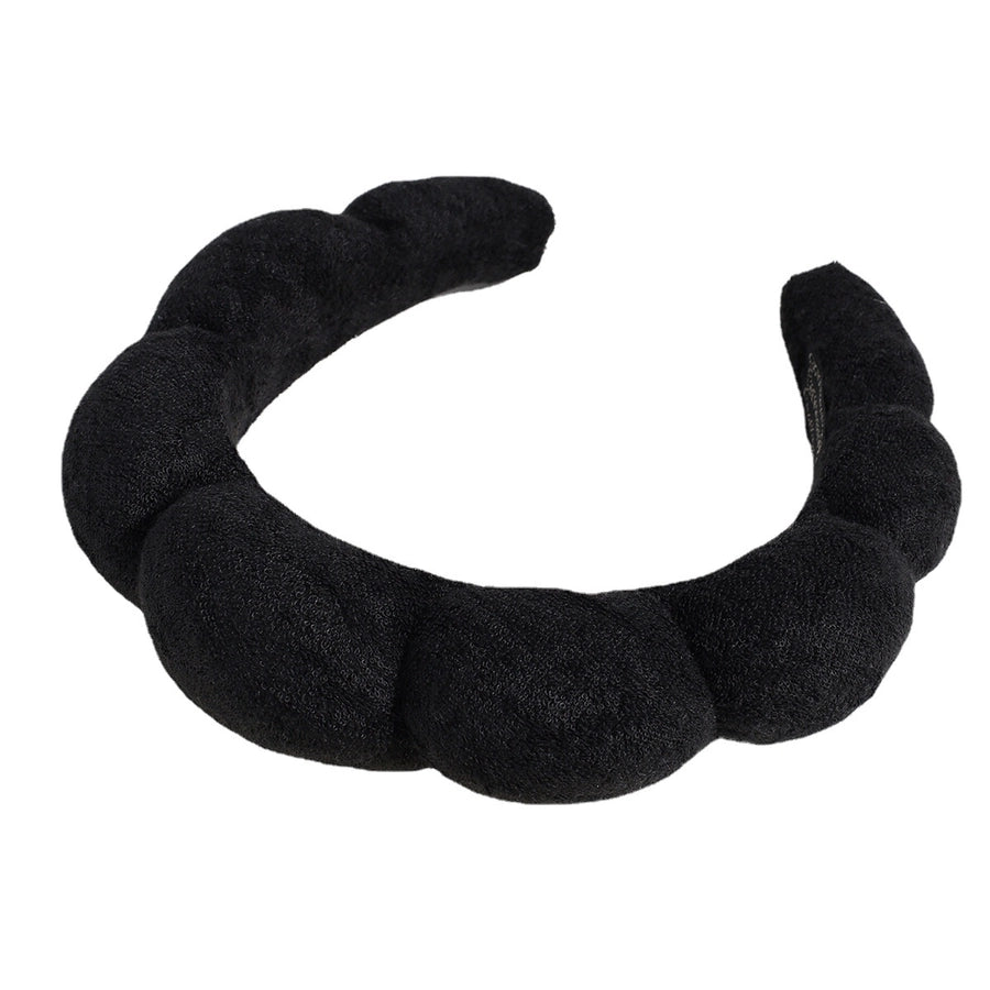 women's lady solid color sponge knit rib-knit hair band