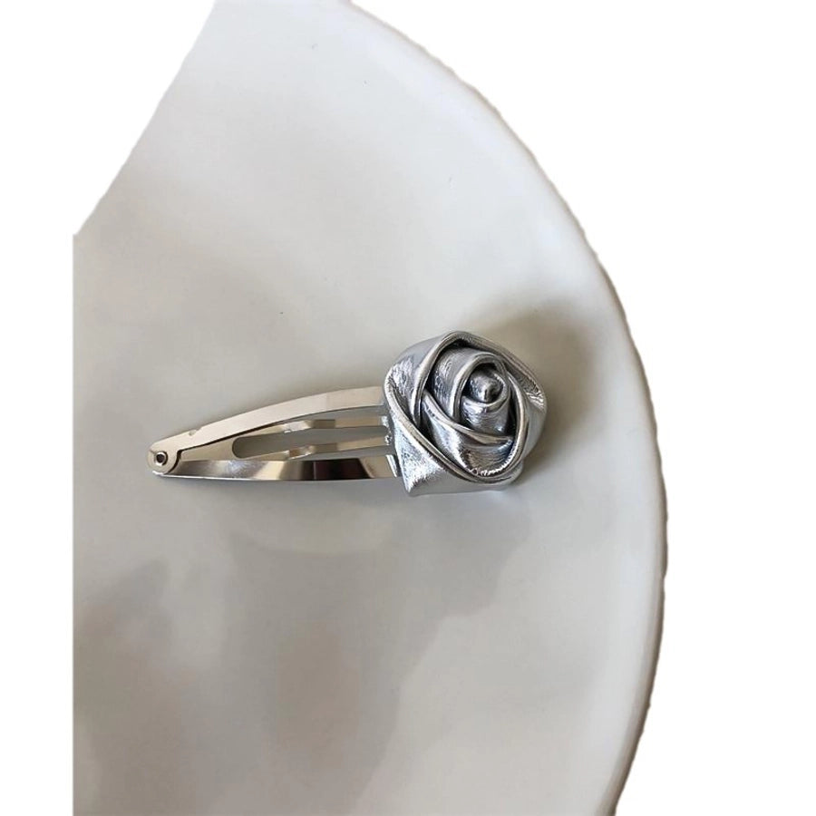 Women's Sweet Flower Pu Leather Hair Clip Hair Tie