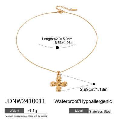 Jewelry Classic Style Cross Rose 304 Stainless Steel Pendant Necklace