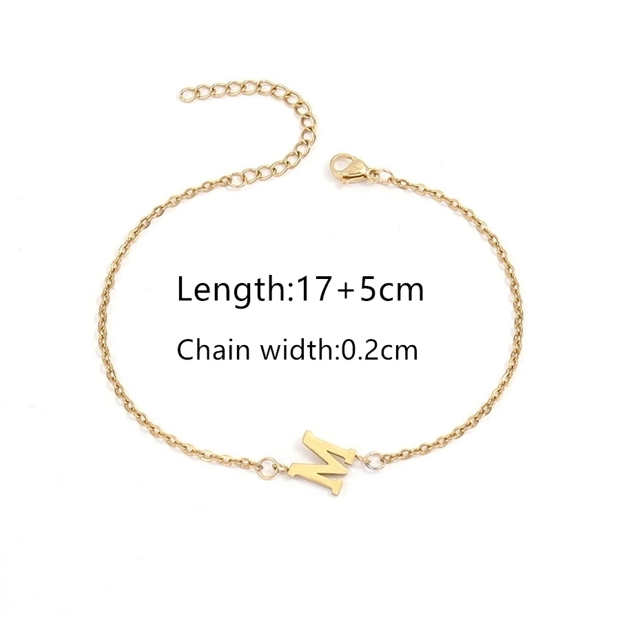 Simple Style Classic Style Letter 201 Stainless Steel 304 Stainless Steel Bracelets In Bulk