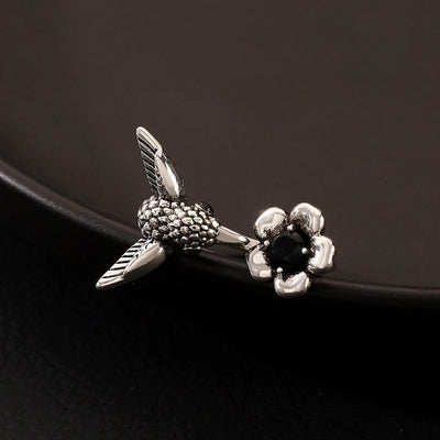 Jewelry Casual Retro Simple Style Floral Hummingbird Copper Open Rings