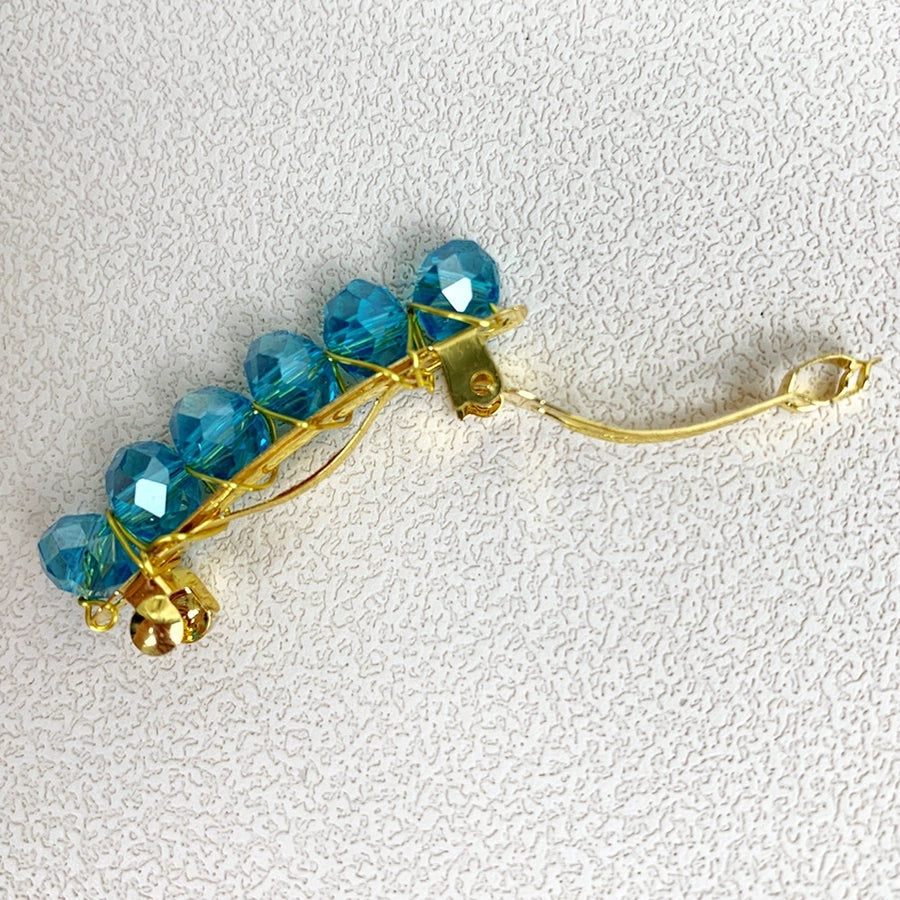 simple style irregular alloy crystal patchwork hair clip