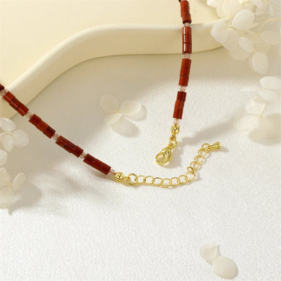 Ethnic Style Water Droplets natural stone Copper Pendant Necklace In Bulk