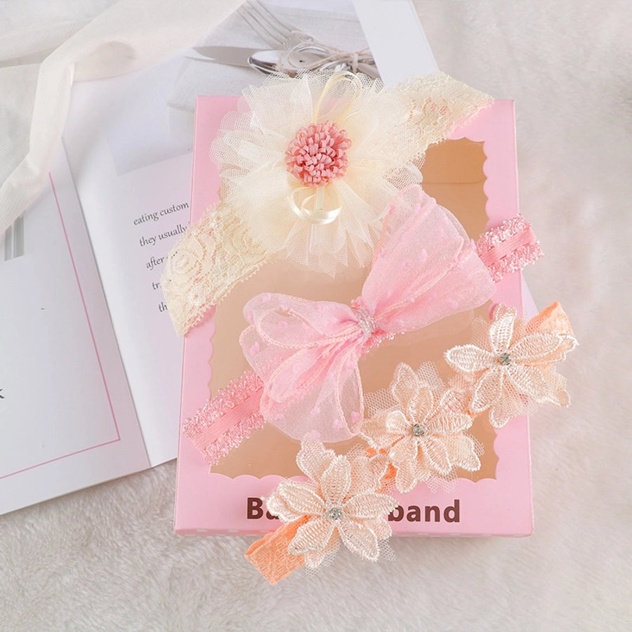 Korean style baby hair band cute princess bow flower crown children hair accessories newborn photo headdress suit