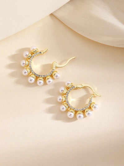 1 Pair Elegant Classical Romantic Solid Color Copper Ear Studs