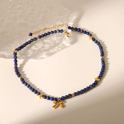 Simple Style Classic Style Bow Knot 304 Stainless Steel natural stone 18K Gold Plated Pendant Necklace In Bulk