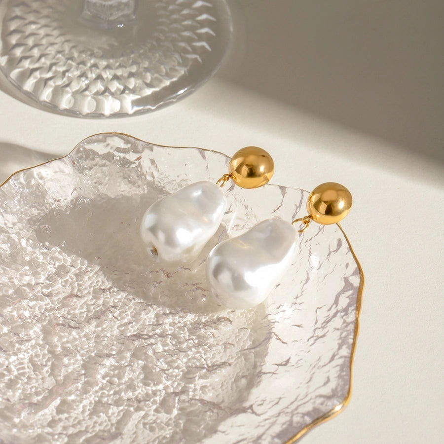 1 Pair Simple Style Classic Style Geometric 304 Stainless Steel Drop Earrings