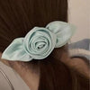 Women's Sweet Solid Color Flower Cloth Hair Clip