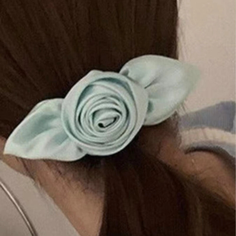 Women's Sweet Solid Color Flower Cloth Hair Clip