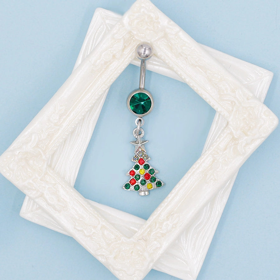 1 Piece Belly Rings Sexy Classic Style Snowflake 316 Stainless Steel  Alloy Plating Rhinestones Glass 18K Gold Plated White Gold Plated