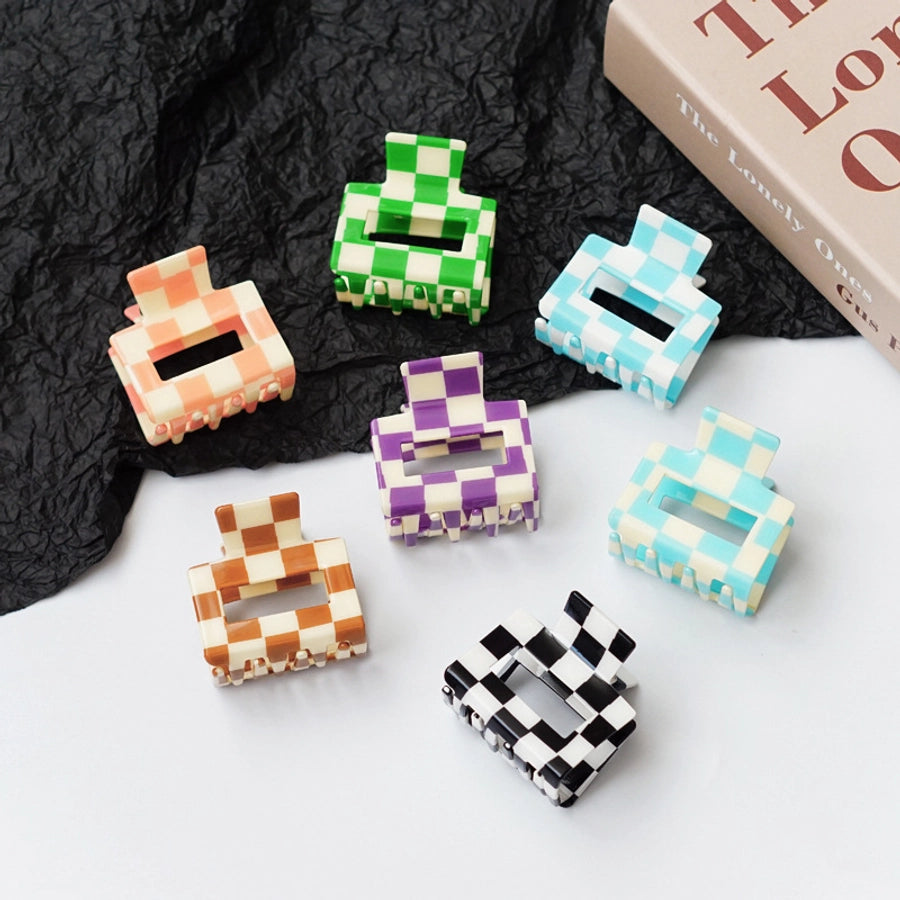 simple style lattice pvc hollow out hair claws