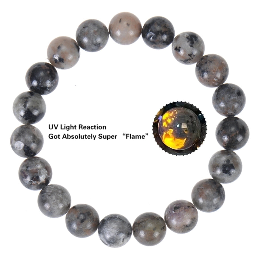 6/8/10mm Flame Stone Bracelet European and American Ins Punk Natural Flame Stone Beaded Bracelet Men and Women Jewelry
