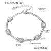 Luxurious Vacation Shiny Square 304 Stainless Steel 18K Gold Plated Zircon  Bracelets In Bulk