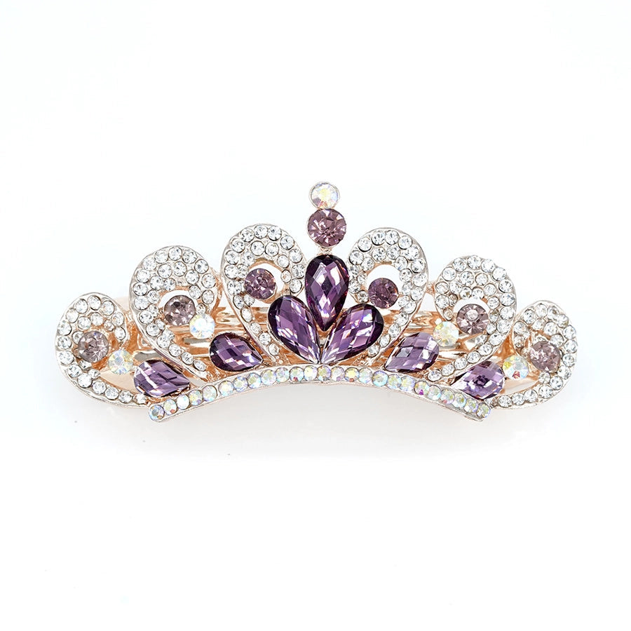 cute sweet color block zinc alloy plating inlay rhinestones crown