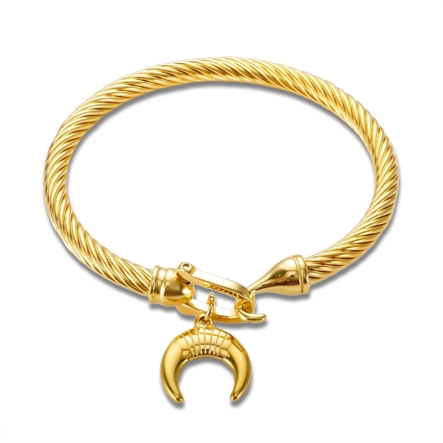 Marine Style Starfish Heart Shape Shell Titanium Steel Bangle In Bulk