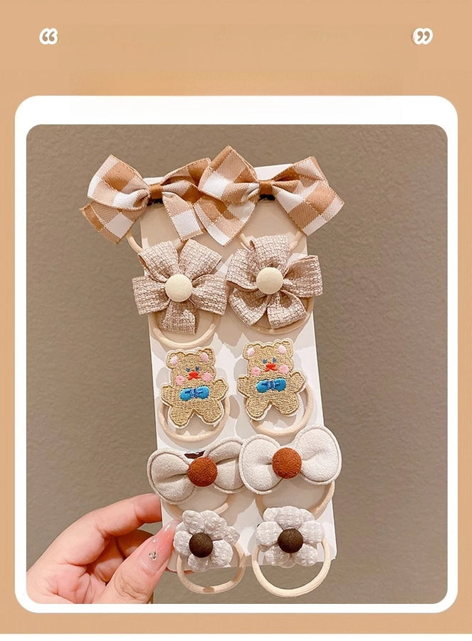 New Milk brown hair band Girls baby does not hurt hair high elastic bow tie hair rope children hair accessories rubber band Female