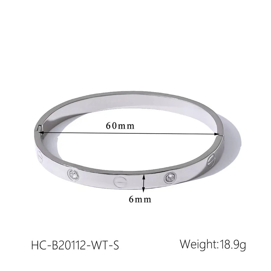 Jewelry IG Style Casual French Style Geometric 304 Stainless Steel Titanium Steel Zircon 18K Gold Plated Rings Bracelets