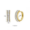 1 Pair IG Style Shiny Geometric Inlay Copper Zircon Gold Plated Earrings