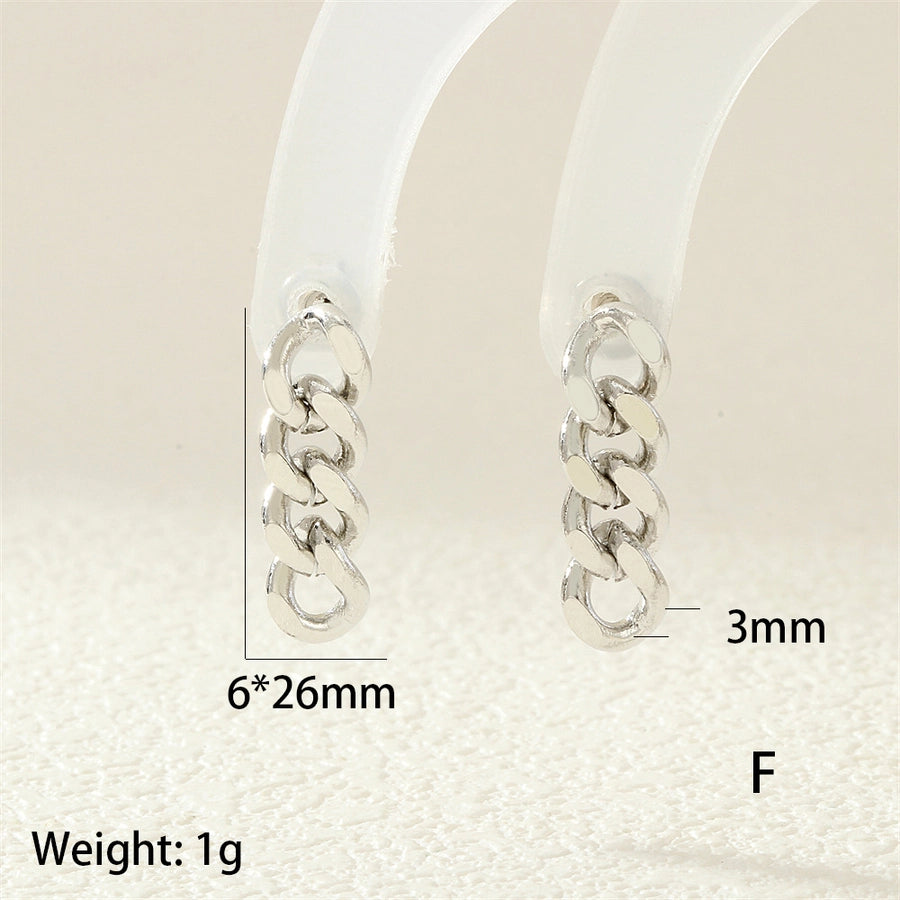 1 Pair IG Style Simple Style Commute chain Copper 18K Gold Plated Drop Earrings