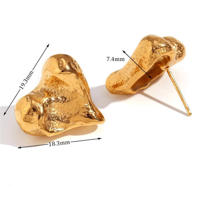 1 Pair Elegant Heart Shape 304 Stainless Steel Ear Studs