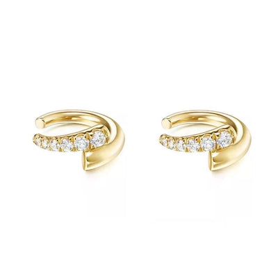 1 Pair IG Style Simple Style Geometric Inlay Copper Zircon Gold Plated Earrings