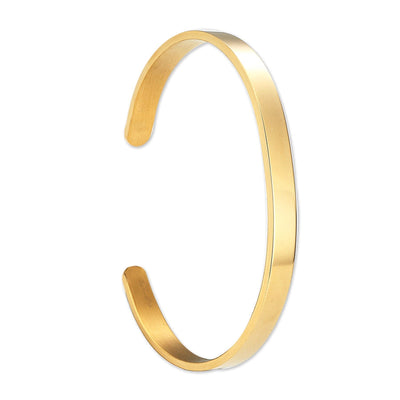 Simple Style Solid Color 304 Stainless Steel Bangle In Bulk