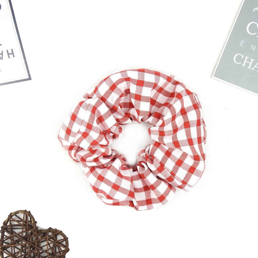 small plaid hair ring  girl hair rope simple fabric hair ring large intestine hair Ring Ball hair accessories