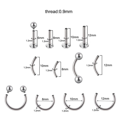 1 Piece Lip Rings Casual Simple Style Solid Color G23 Titanium Polishing Lip Rings Eyebrow Studs