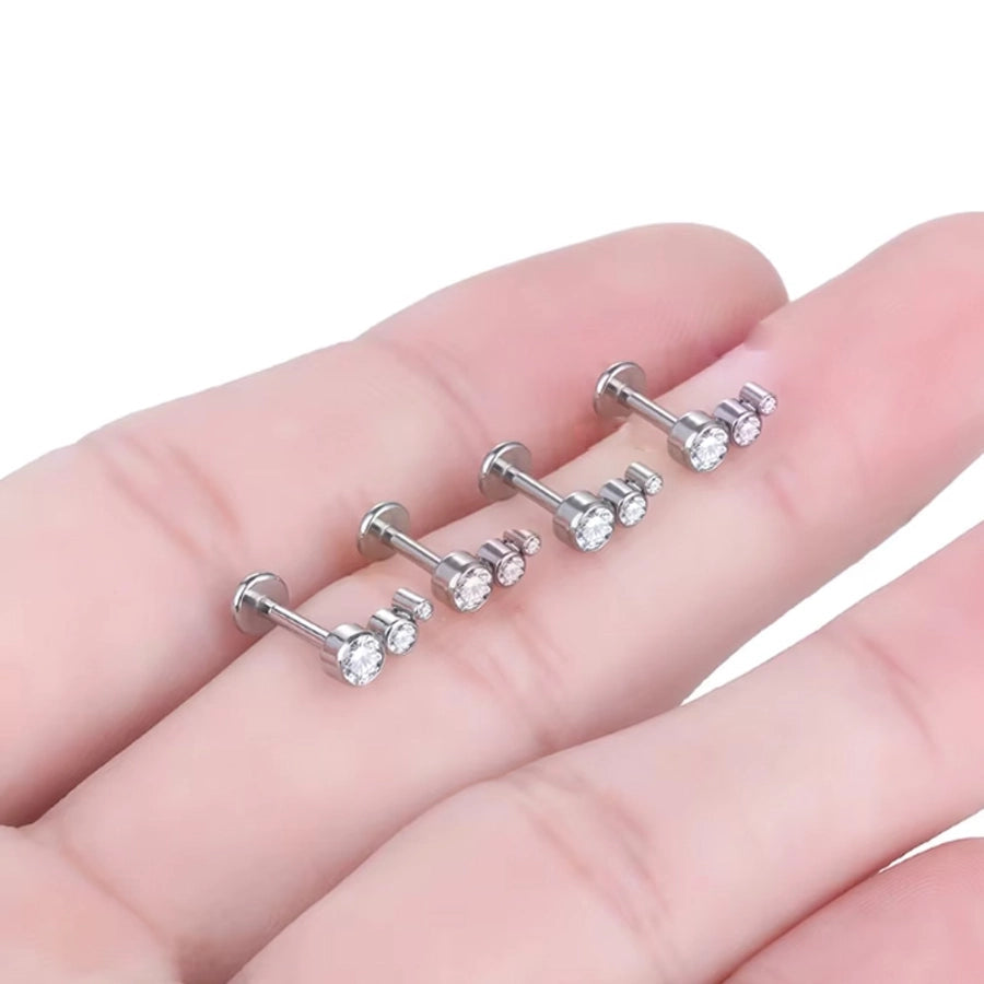 1 Piece Lip Rings Simple Style Shiny Panda Glasses Spider Pure Titanium Titanium Alloy Zircon 14K Gold Plated White Gold Plated Lip Rings Ear Cartilage Rings & Studs