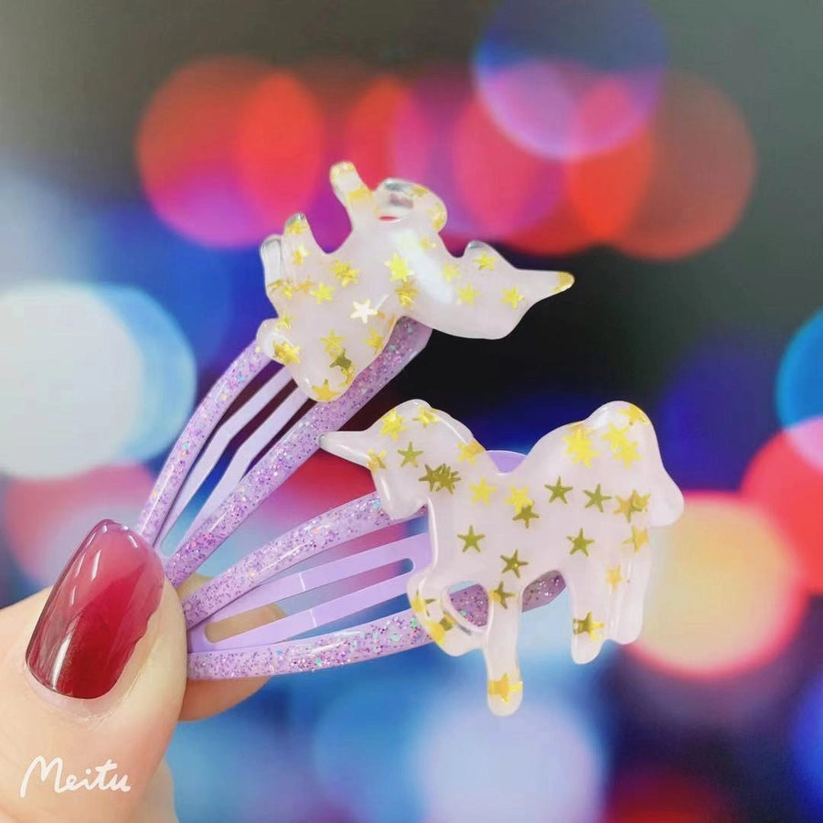 cute unicorn plastic hair clip