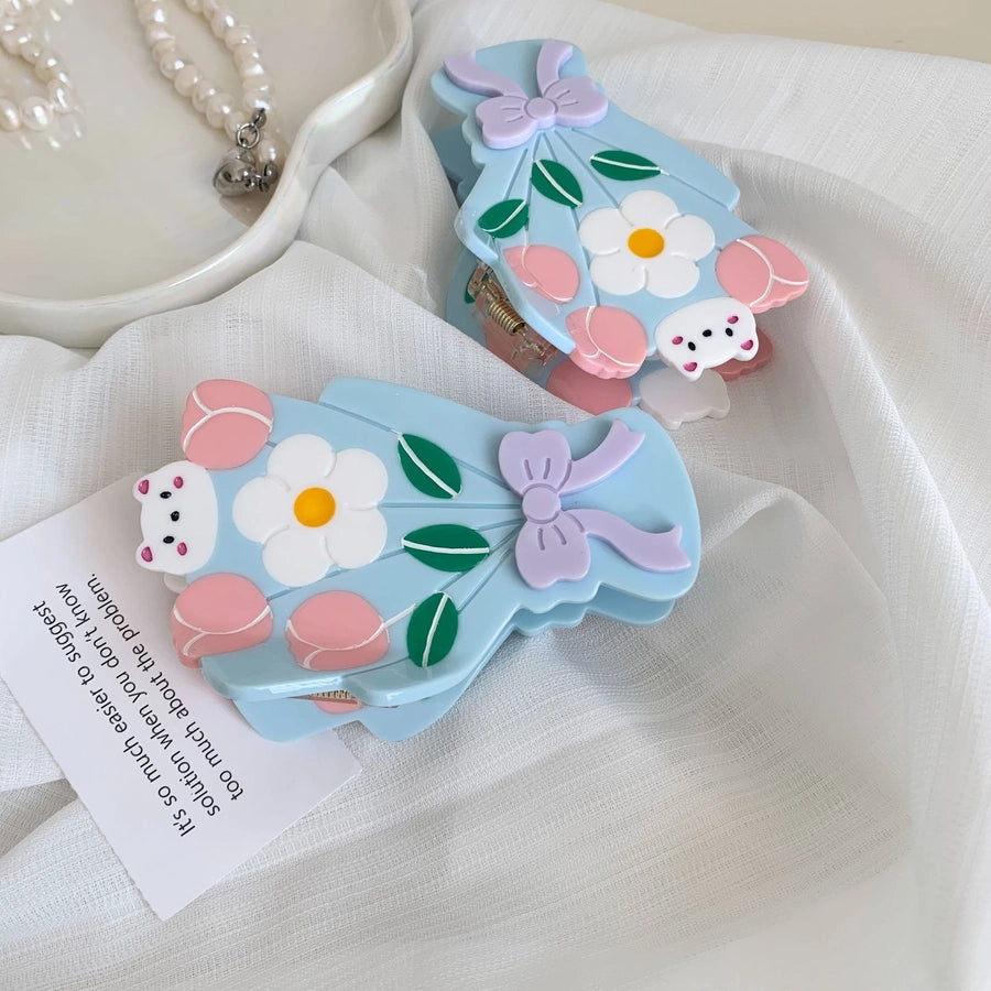 Women's Casual Elegant Streetwear Floral Acetic acid sheets Hair Claws