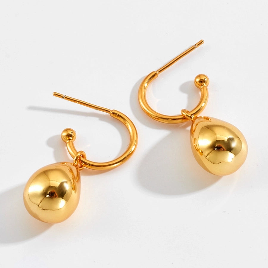 1 Pair IG Style Simple Style Water Droplets Brass 18K Gold Plated Drop Earrings